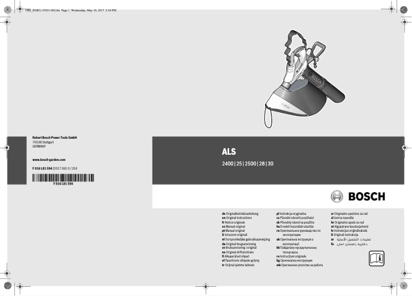 Page 1 of the manual User Manual Bosch ALS 2500
