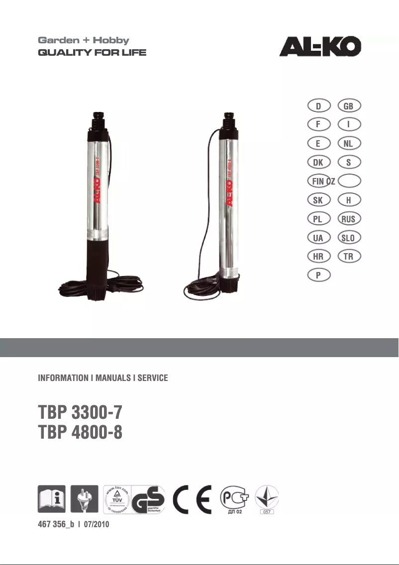 Image de la première page du manuel de l'appareil TBP 4800/8