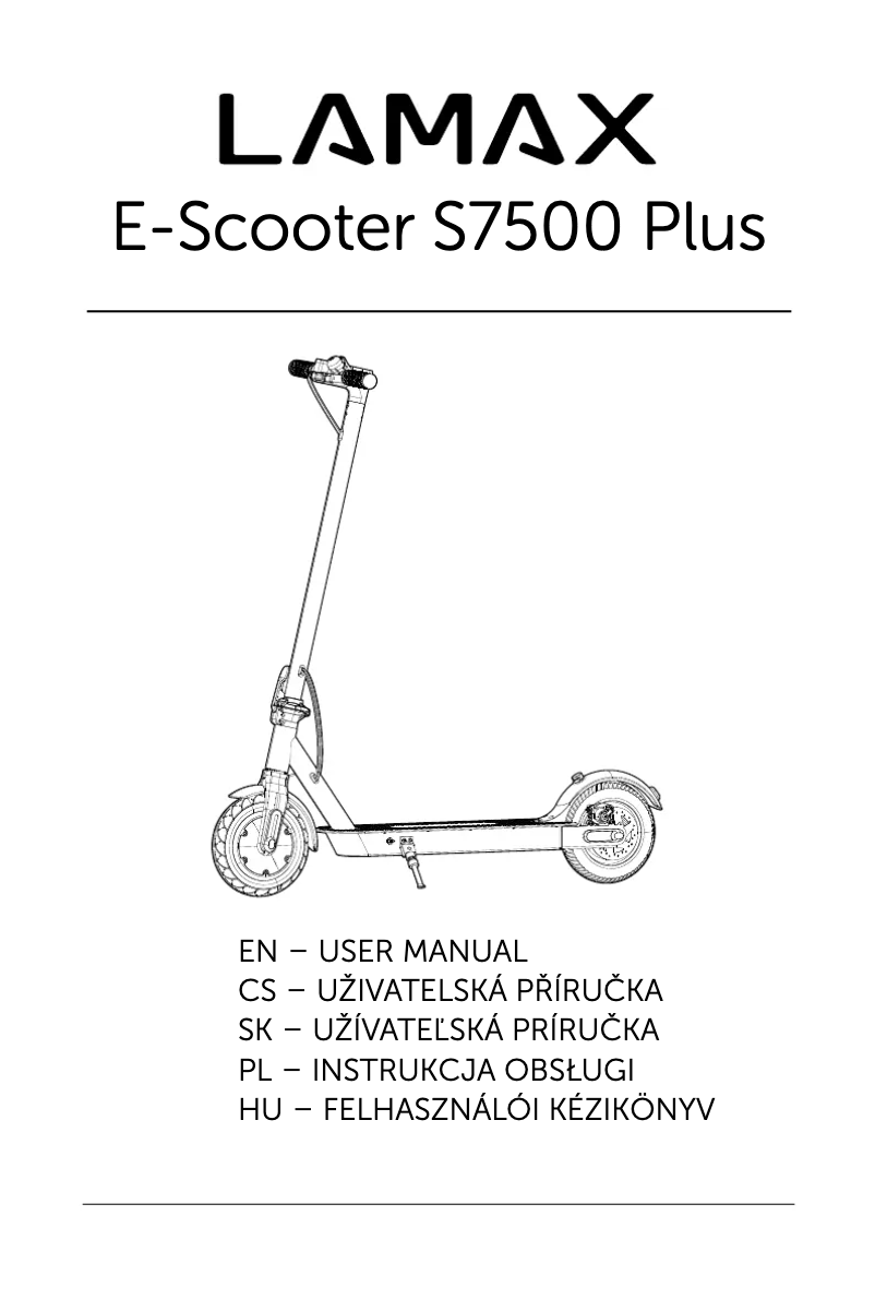 First page image of the manual for E-scooter S7500 Plus