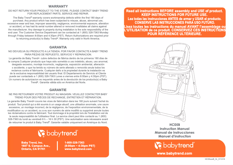 First page image of the manual for HC05B