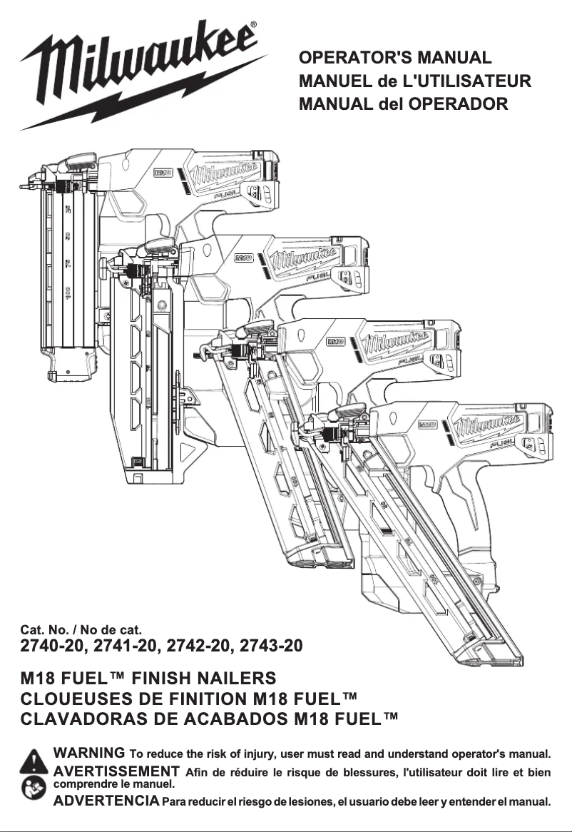 Page 1 of the manual User Manual Milwaukee M18 Fuel 2741-21CT