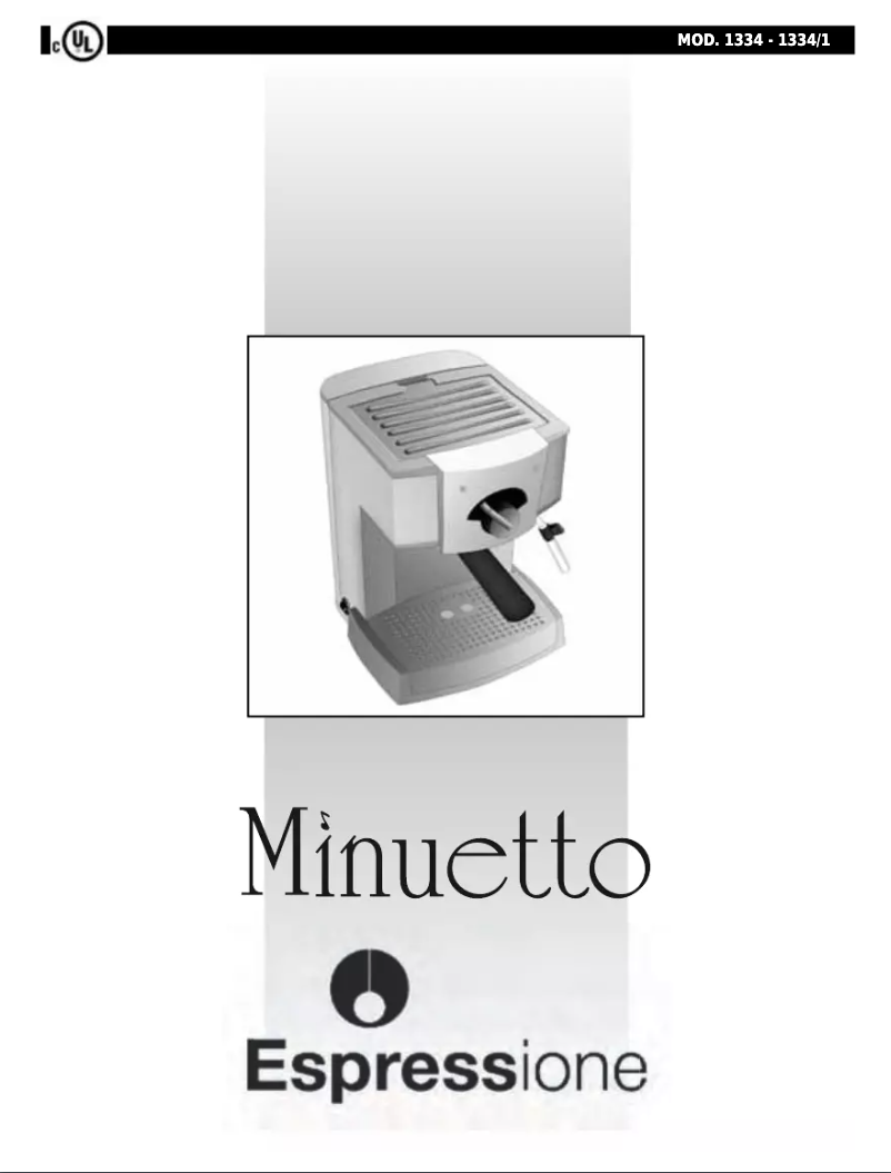 Page 1 of the manual User Manual Espressione Cafe Minuetto 1334