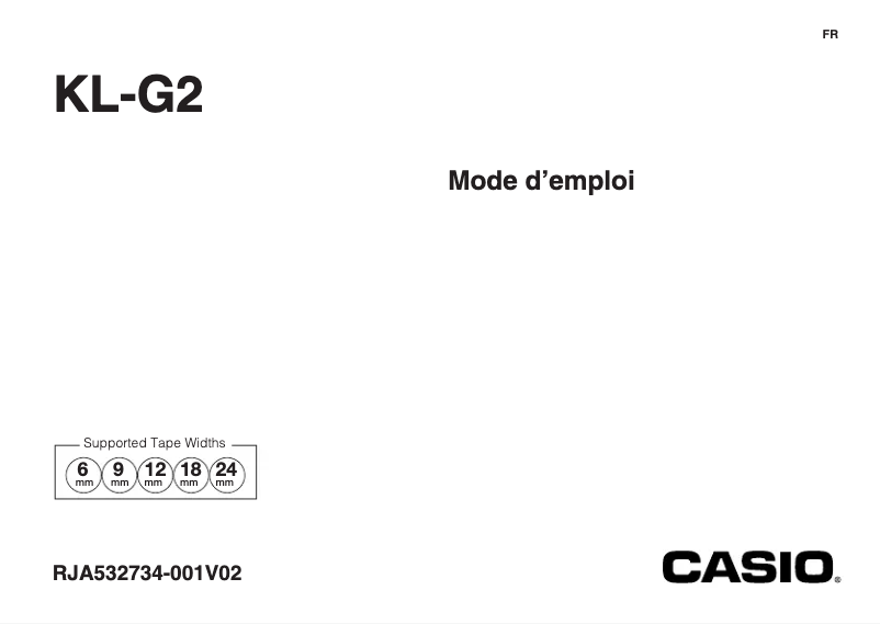 Page 1 of the manual User Manual Casio KL-G2