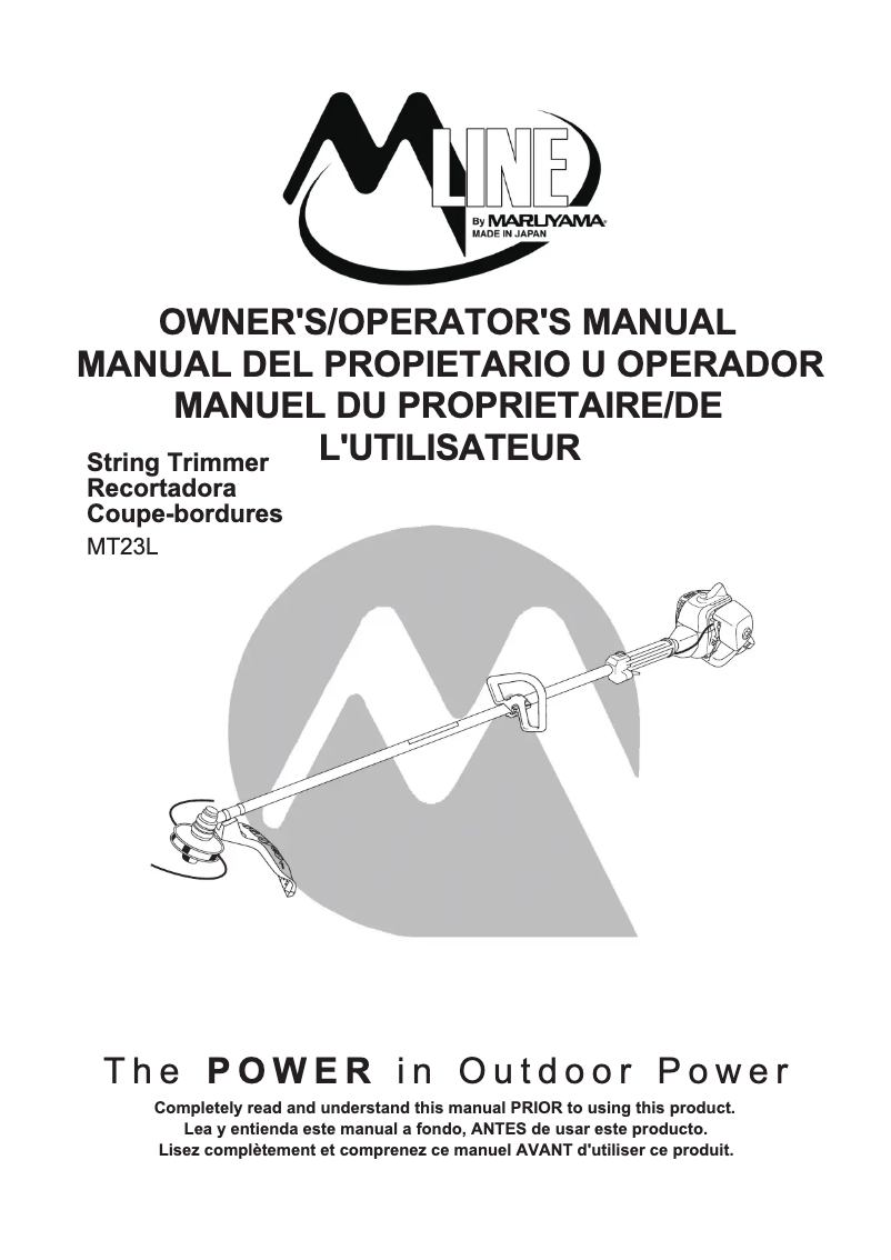 First page image of the manual for MT23L