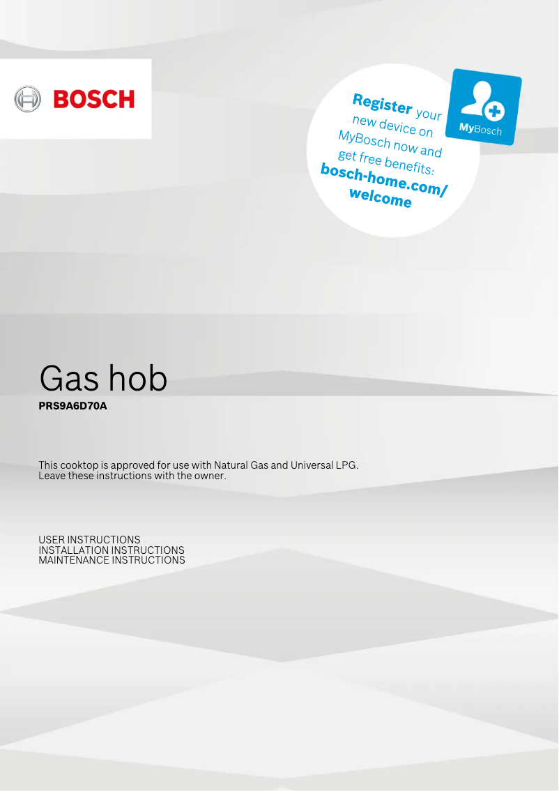 First page image of the manual for PRS9A6D70A