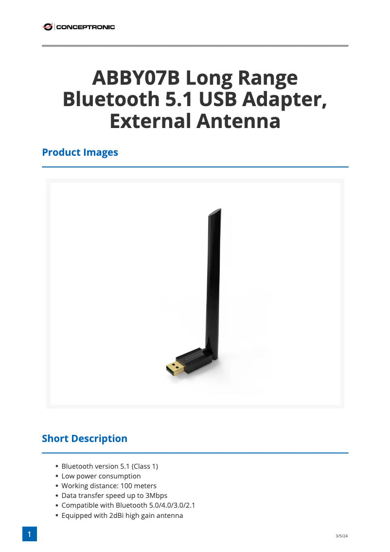 First page image of the manual for ABBY07B