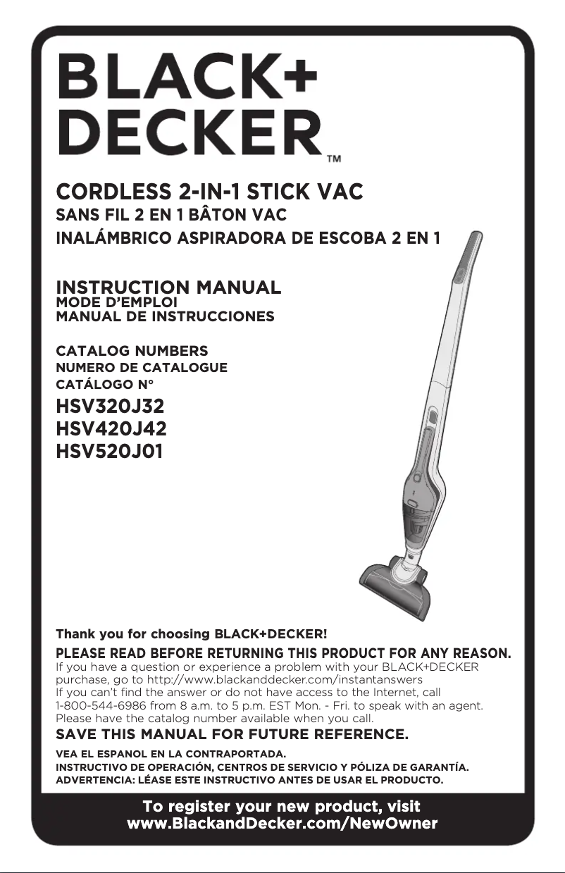 First page image of the manual for HSV520J01