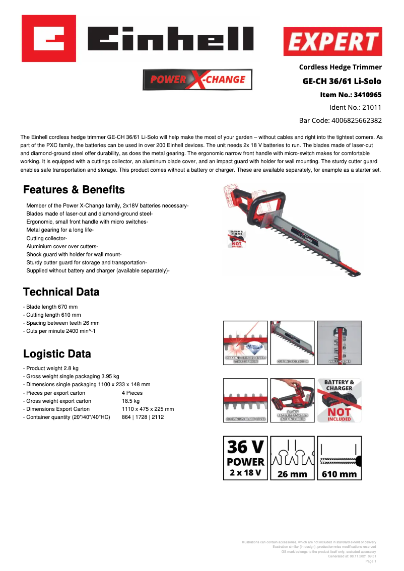 First page image of the manual for GE-CH 36/61 Li