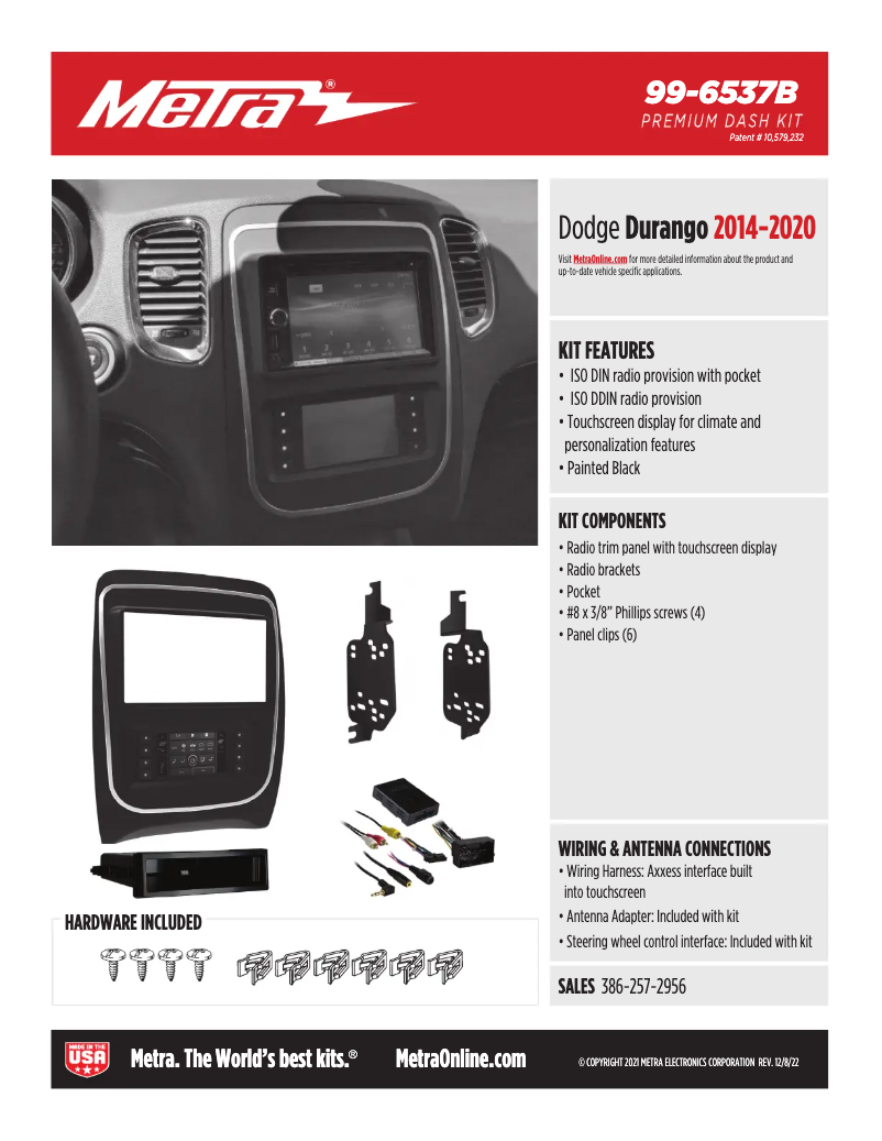 Page 1 of the manual Technical Sheet AXESS 99-6537B