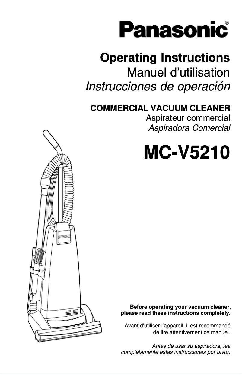 Page 1 of the manual User Manual Panasonic MC-V5210
