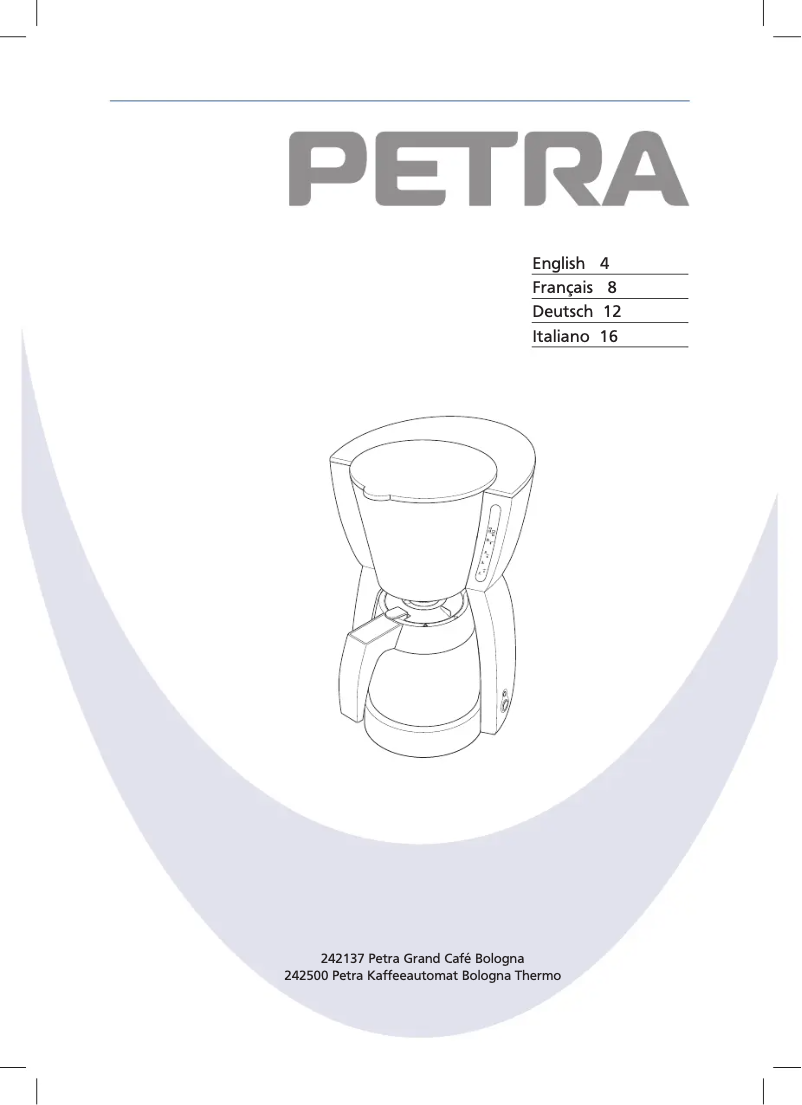 Page 1 of the manual User Manual Petra Electric KM55.57