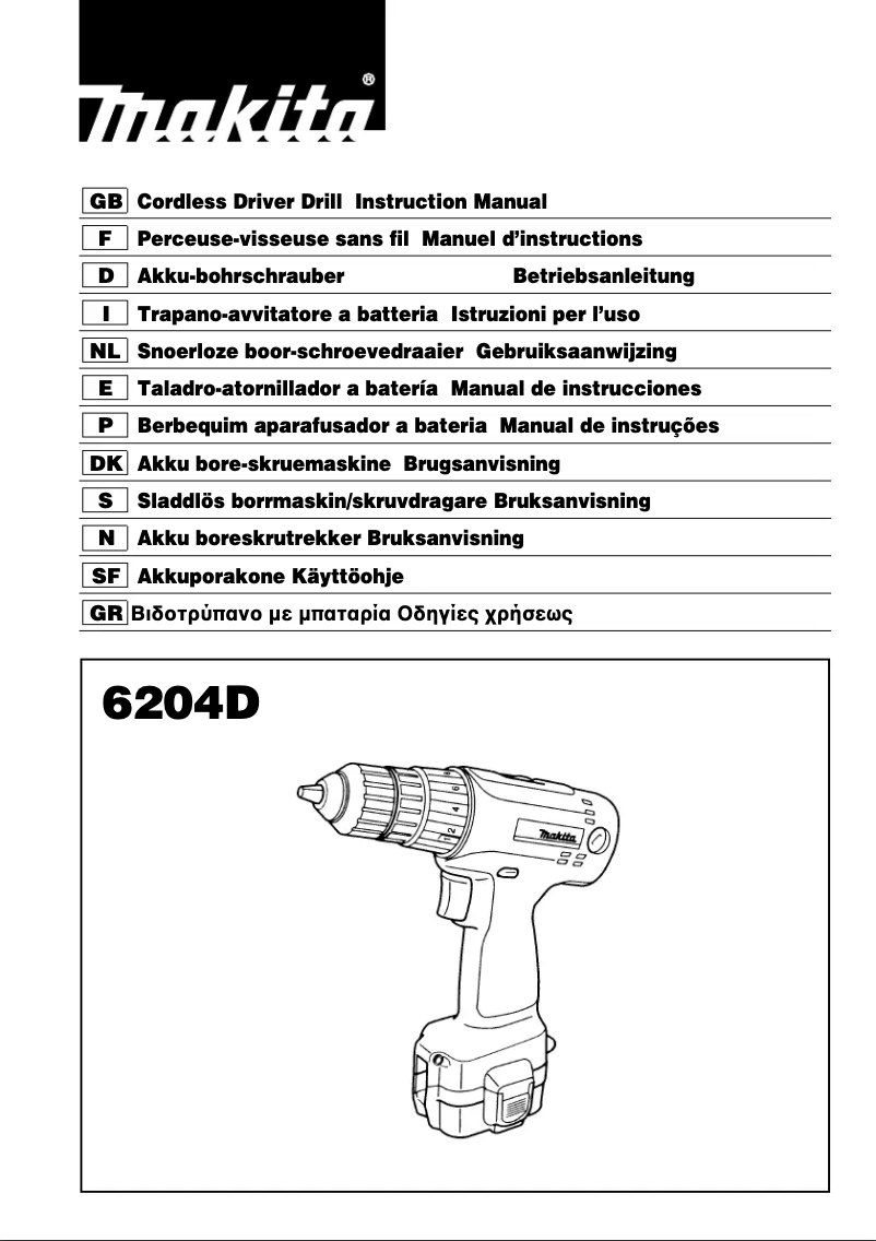 Page 1 of the manual User Manual Makita 6204D