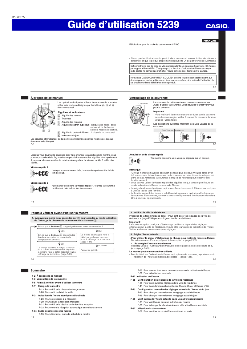 Page 1 of the manual User Manual Casio EQW-A1110DC-1AER