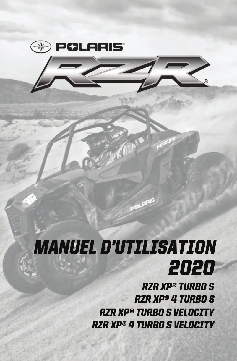 First page image of the manual for RZR XP 4 Turbo S Velocity (2020)