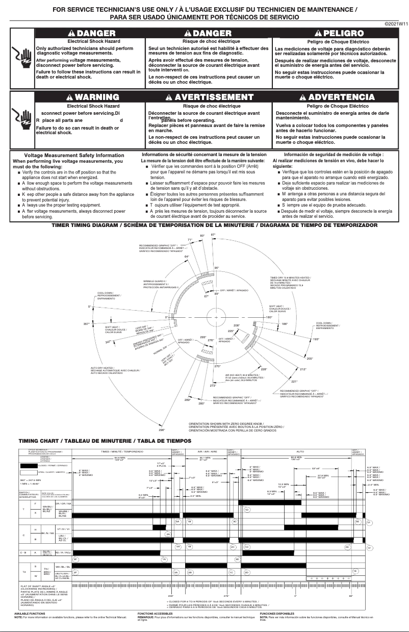 Page 1 of the manual Technical Sheet Maytag MED4500MW