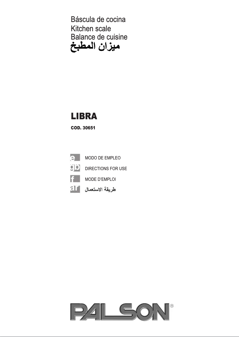 Page 1 of the manual User Manual Palson Libra 30651