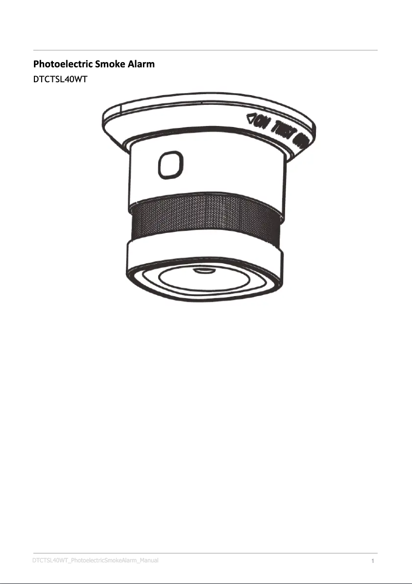 First page image of the manual for DTCTSL40WT