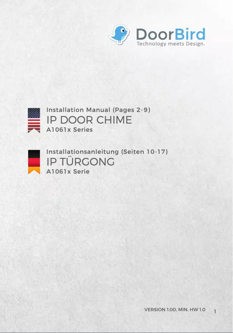 Page 1 of the manual User Manual DoorBird IP Chime