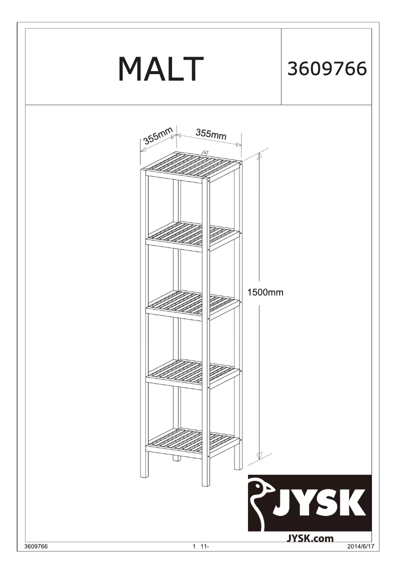 Page 1 of the manual User Manual JYSK Malt (36x150x36)