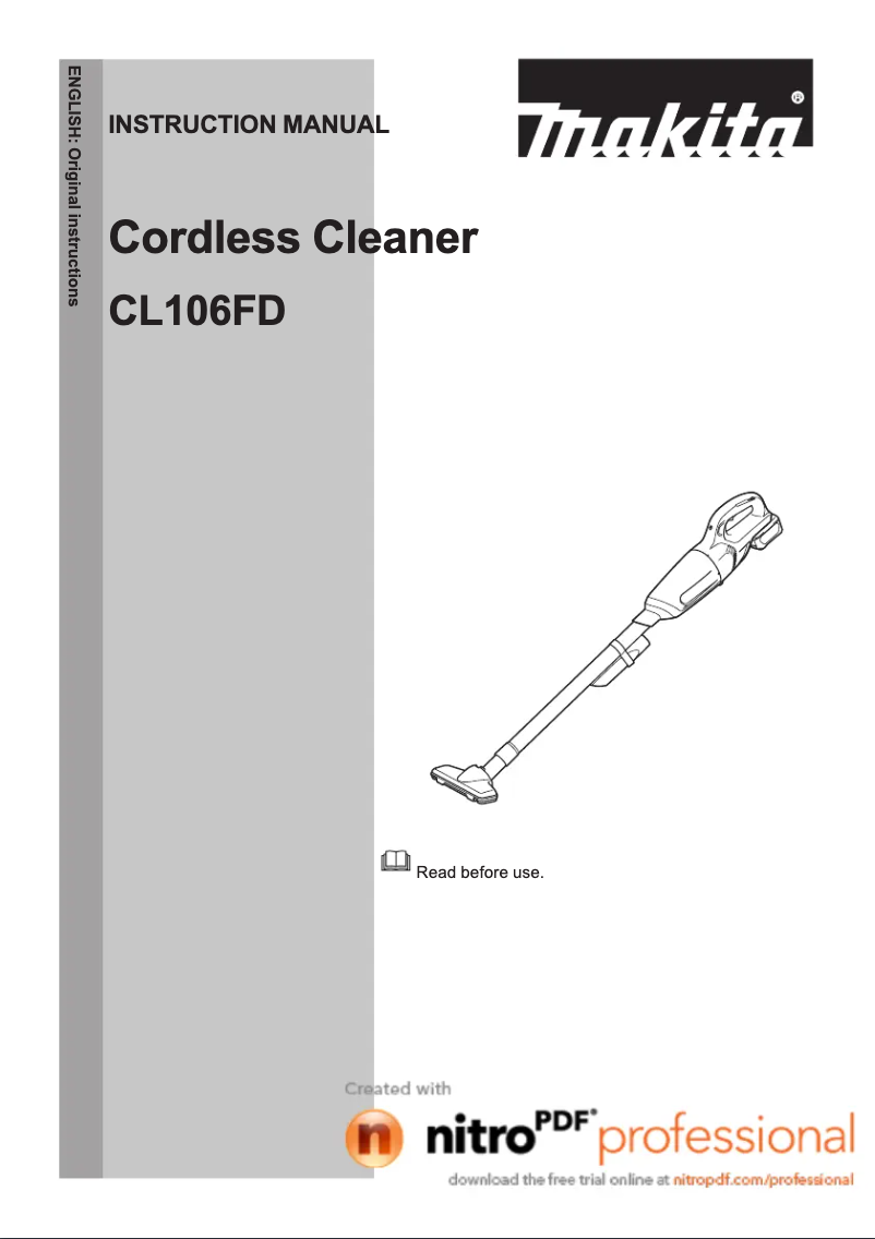 Page 1 of the manual User Manual Makita CL106FDZW