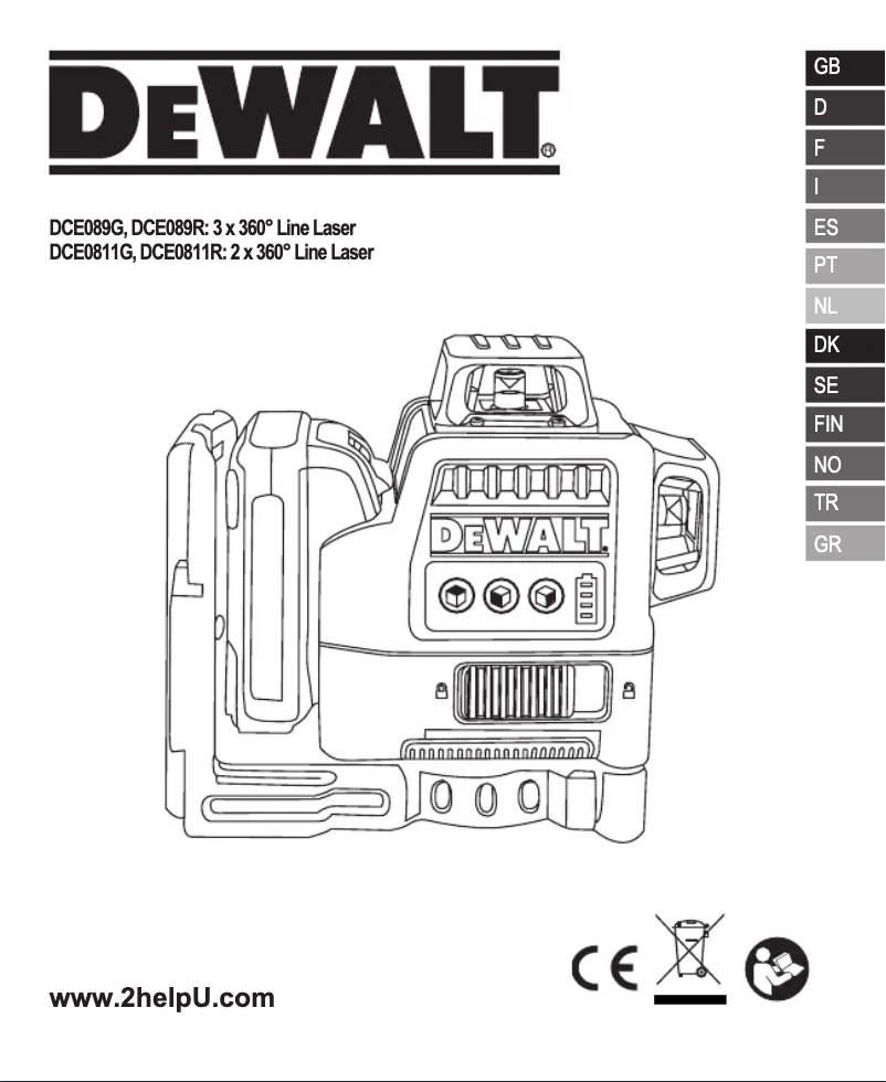 Page 1 of the manual User Manual DeWalt DCE0811G