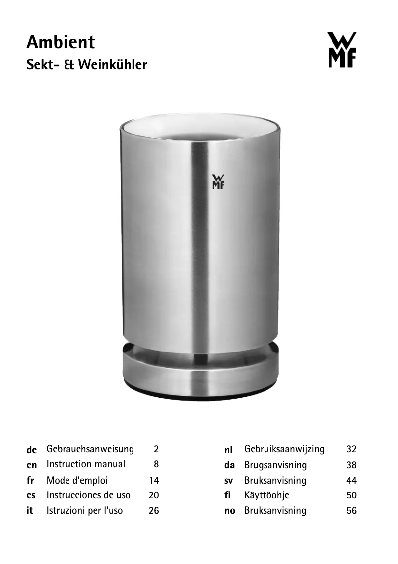 Page 1 of the manual User Manual WMF Ambient 04.1540.0011