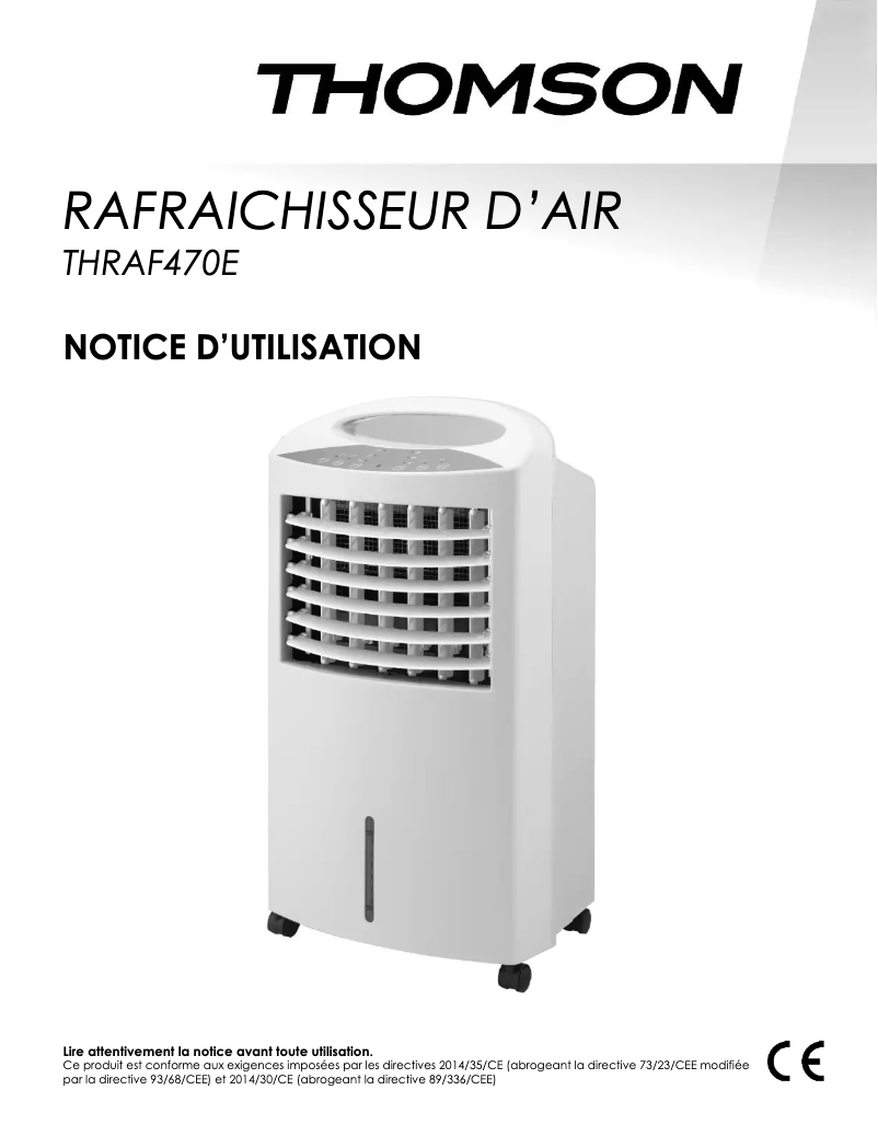 First page image of the manual for THRAF470E