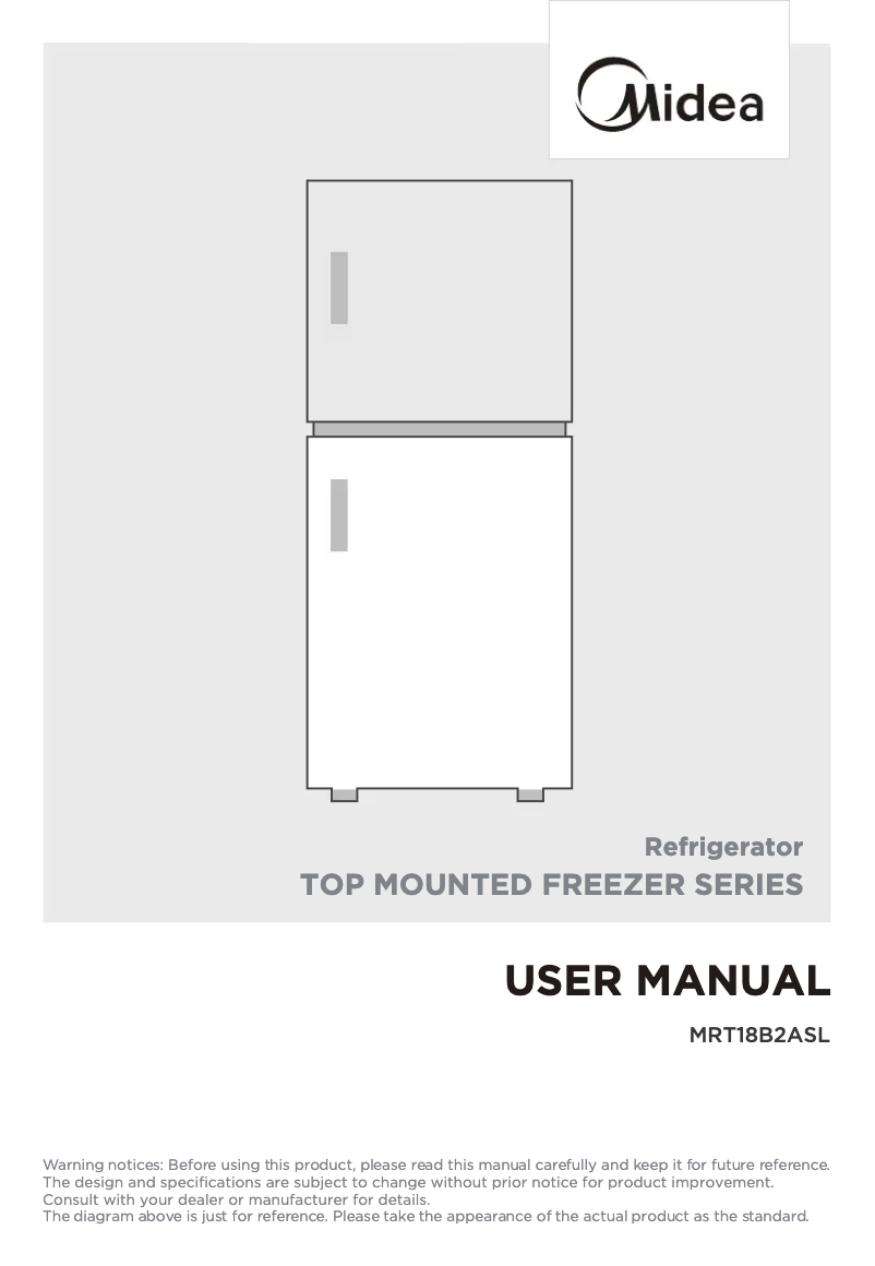 First page image of the manual for MRT18B2ASL