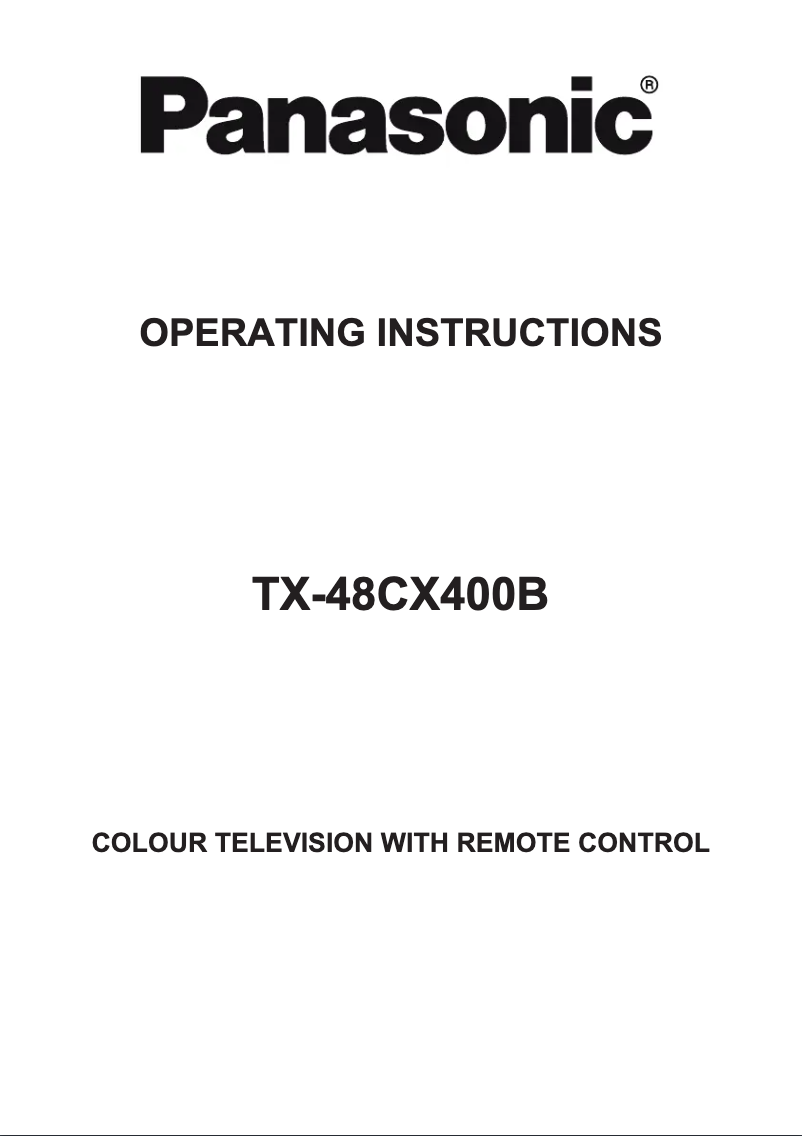 First page image of the manual for Viera TX-40CX400B