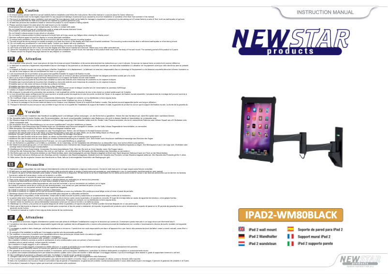 Page 1 of the manual User Manual Newstar IPAD2-WM80