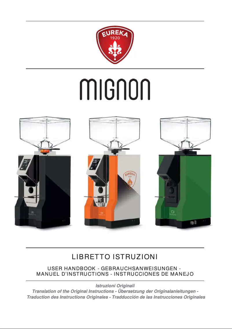 Page 1 de la notice Manuel utilisateur Eureka Mignon Filtro