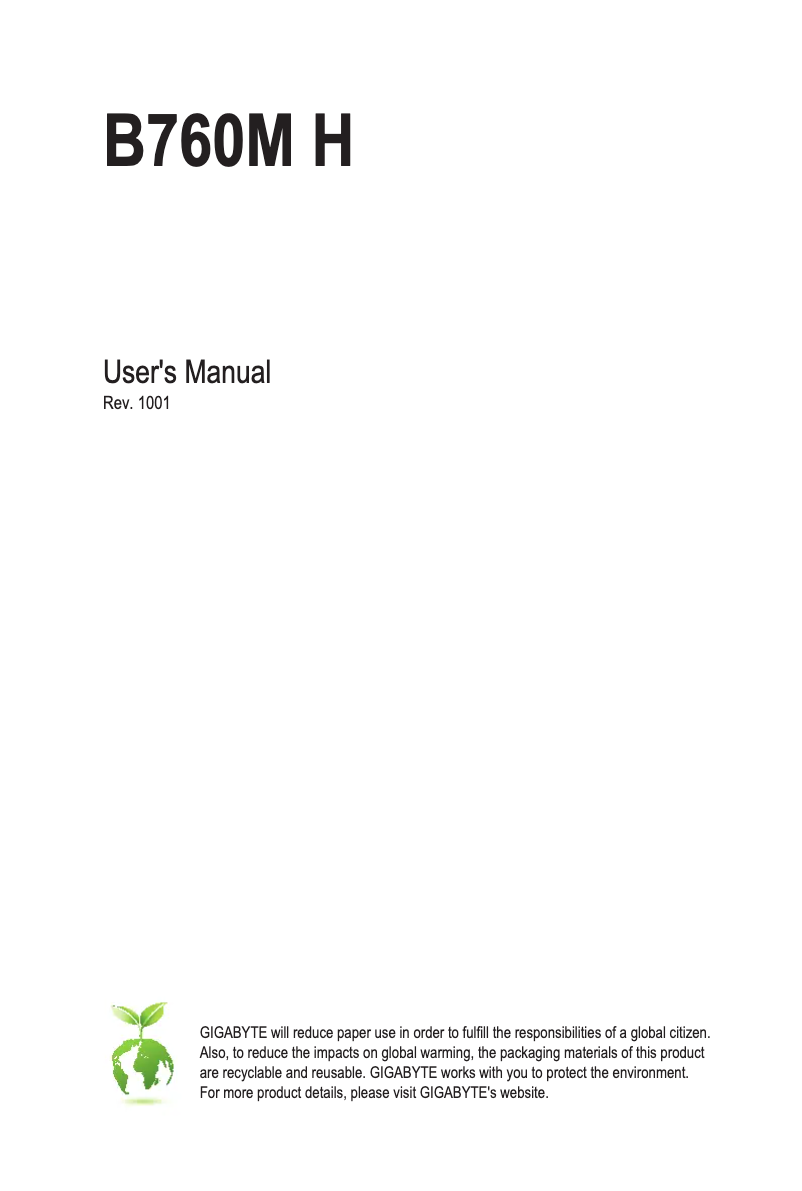 First page image of the manual for B760M H