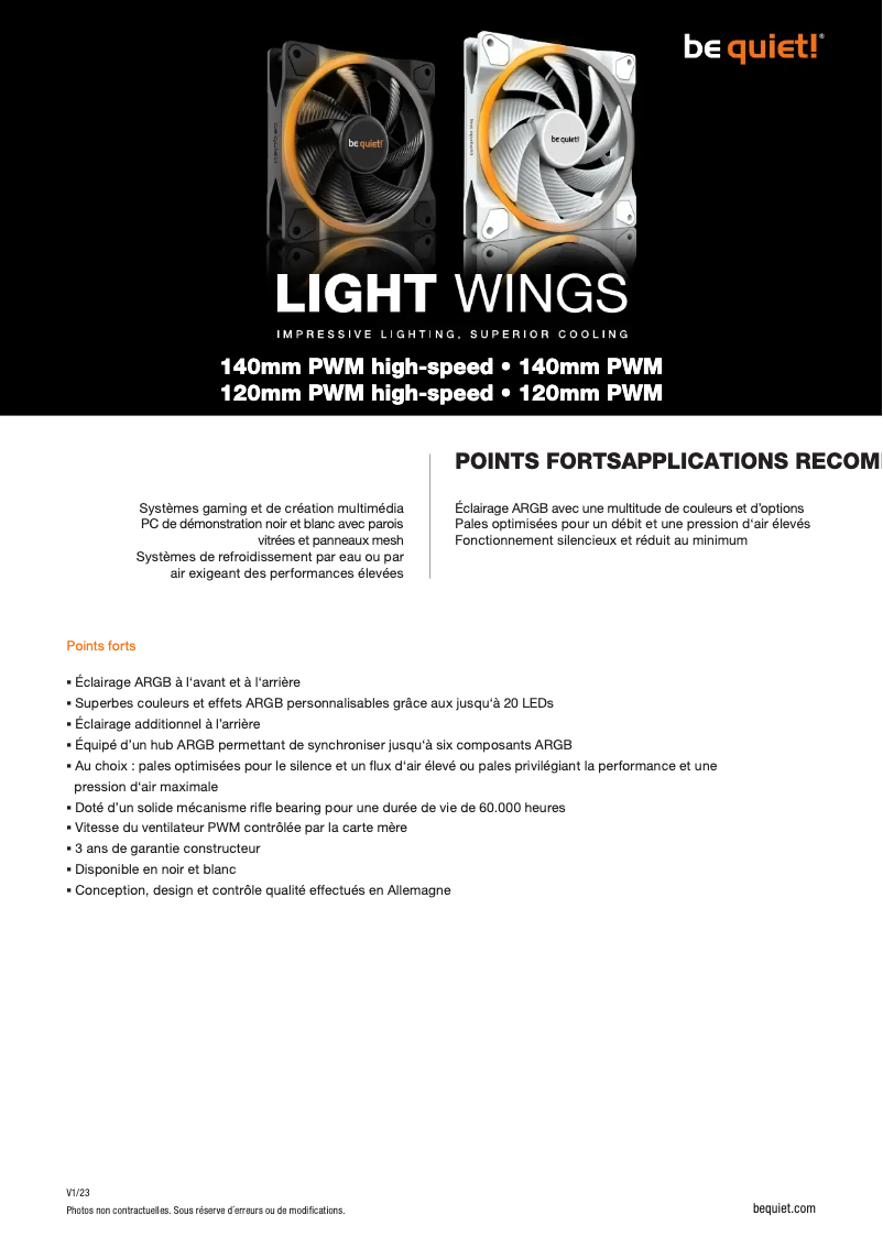 First page image of the manual for Light Wings White