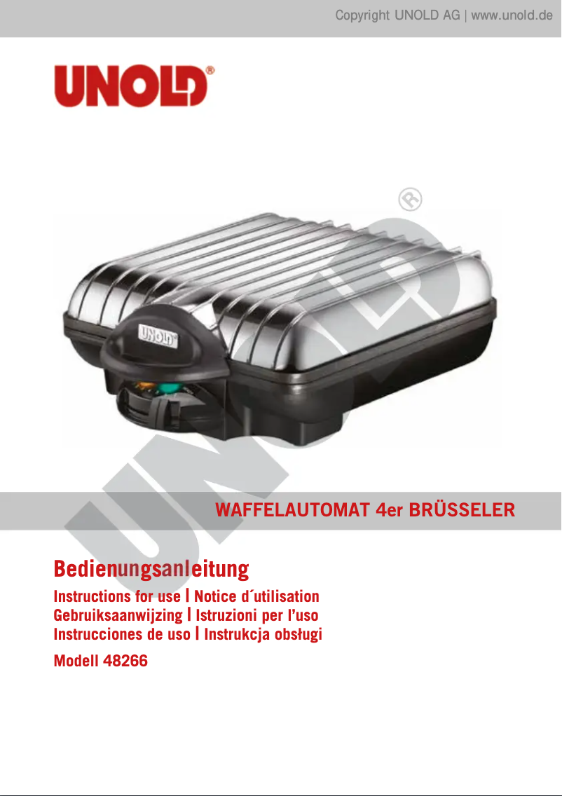 Page 1 of the manual User Manual Unold 48266