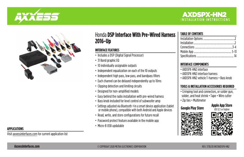Page 1 of the manual User Manual AXESS AXDSPX-HN2