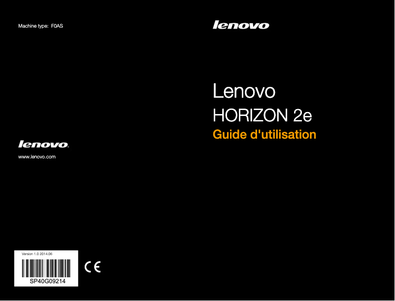 Page 1 of the manual User Manual Lenovo Horizon 2e