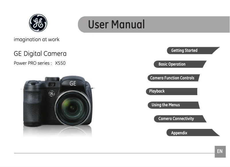 Page 1 of the manual User Manual GE X550