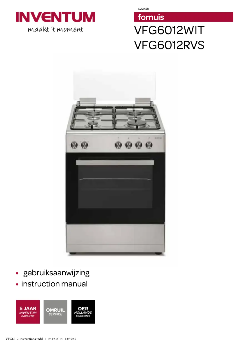 Page 1 of the manual User Manual Inventum VFG6012RVS