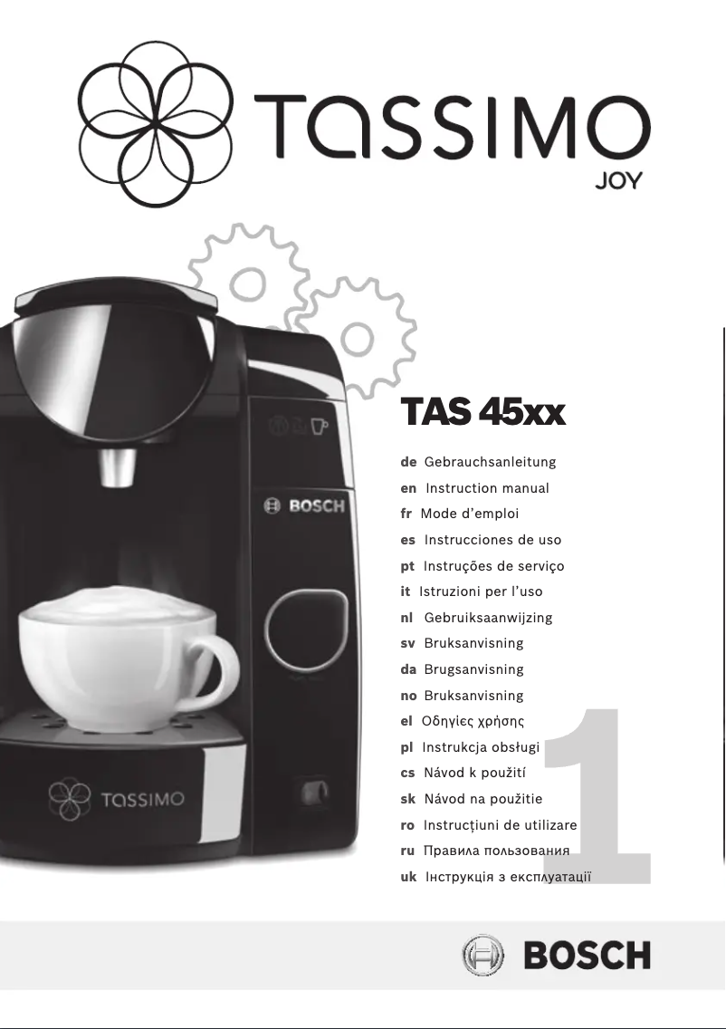 First page image of the manual for Tassimo Joy TAS4504
