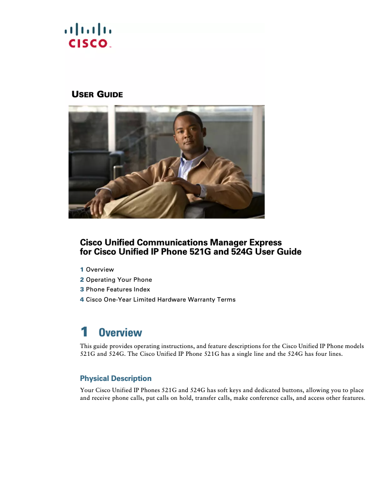 Page 1 of the manual User Manual Cisco CP 521G