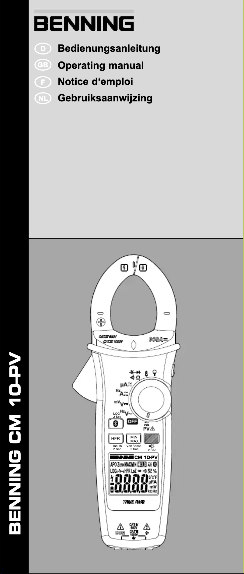 First page image of the manual for CM 10-PV