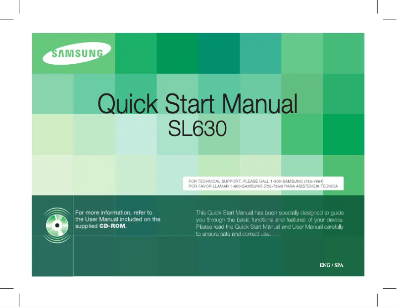 First page image of the manual for SL630