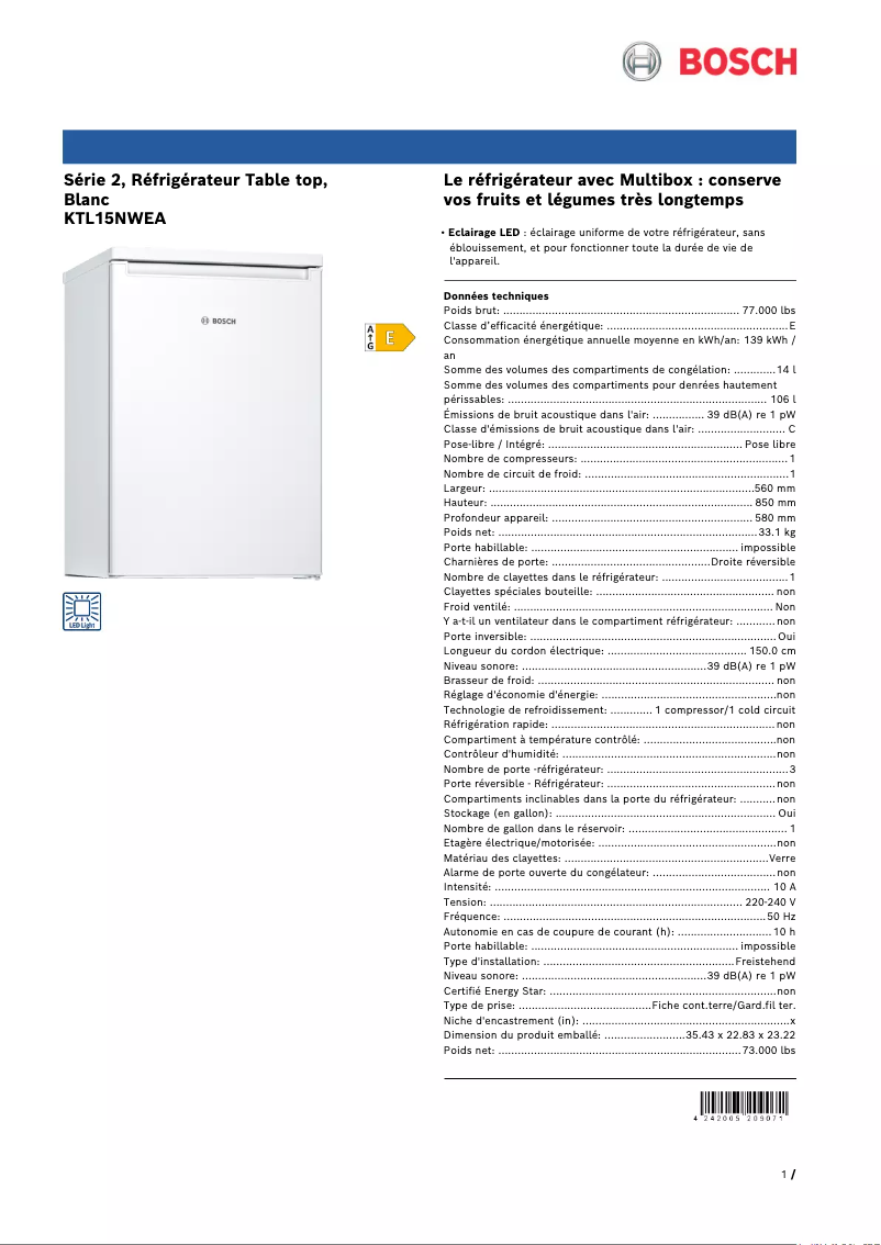 First page image of the manual for KTL15NWEA