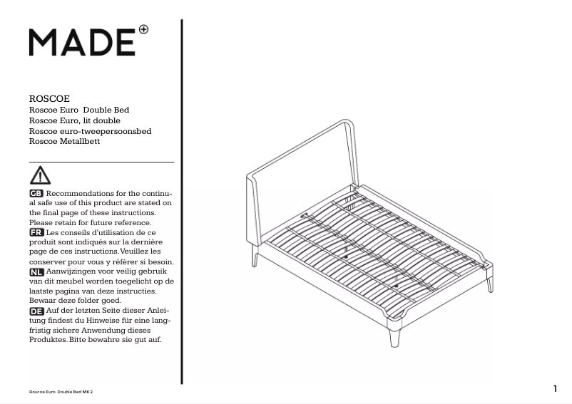 First page image of the manual for Roscoe