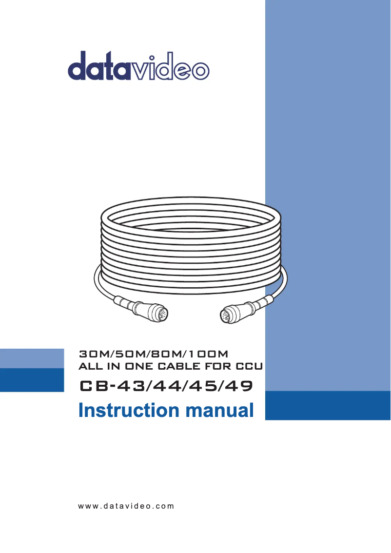 Page 1 of the manual User Manual DataVideo CB-43