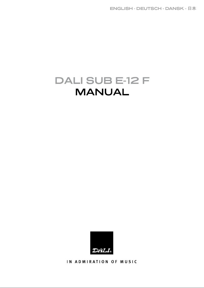 First page image of the manual for Zensor Sub E-12 F