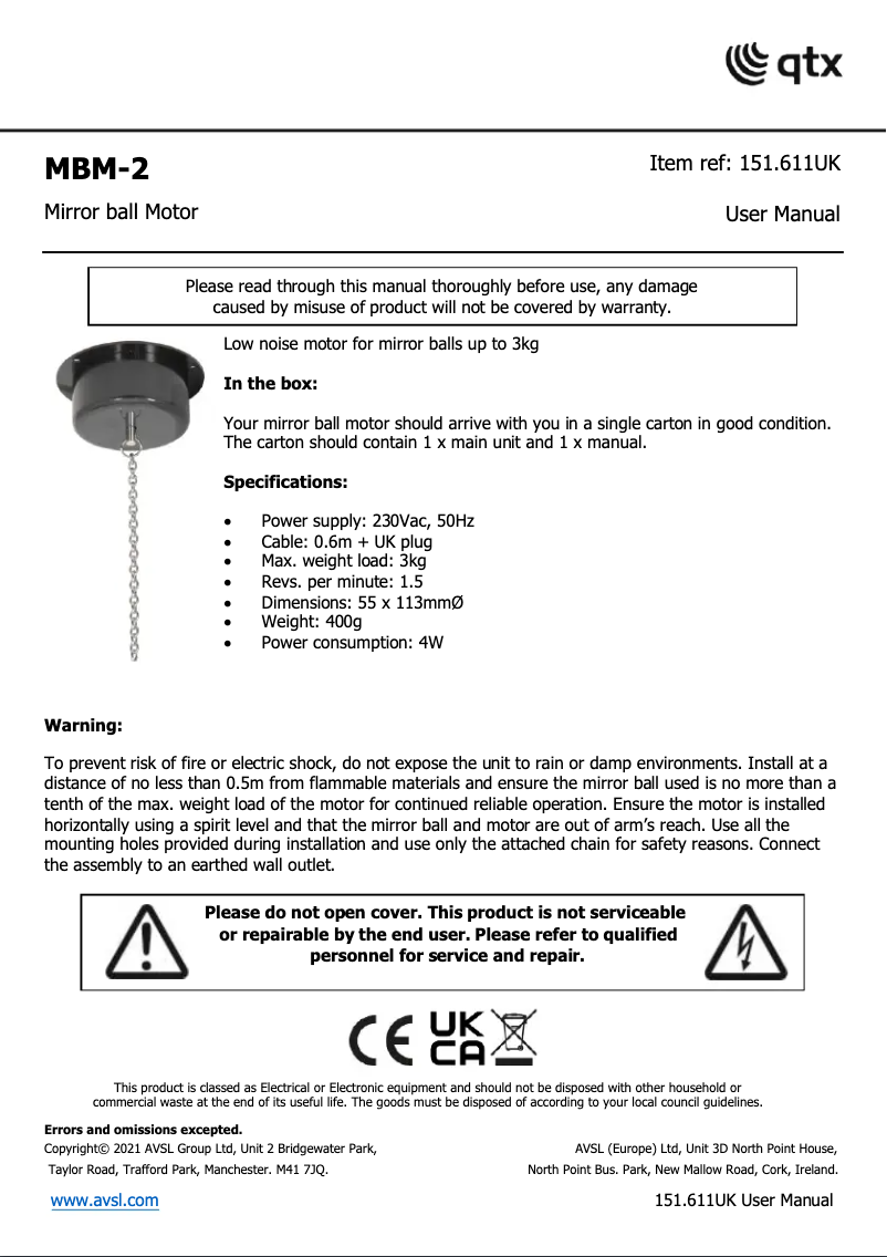 First page image of the manual for MBM-2