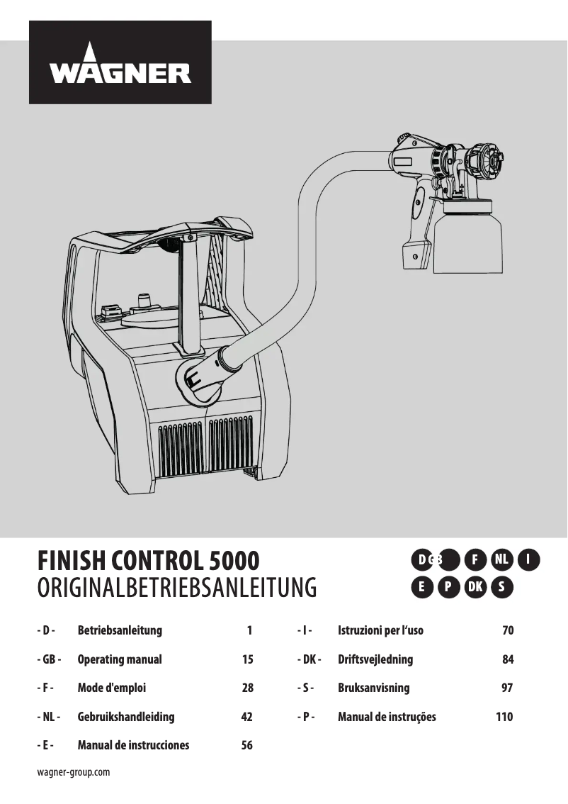 First page image of the manual for Finish Control 5000