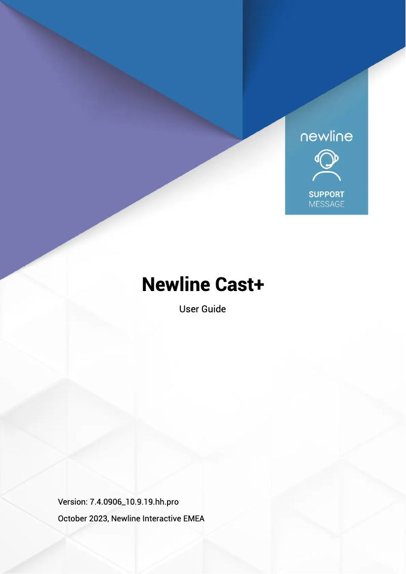 Page 1 of the manual User Manual Newline Cast+