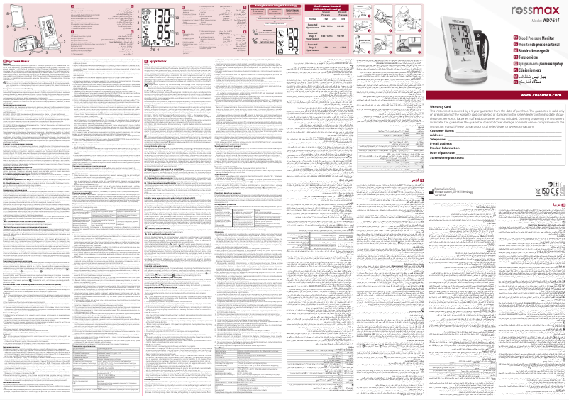 First page image of the manual for AD761f